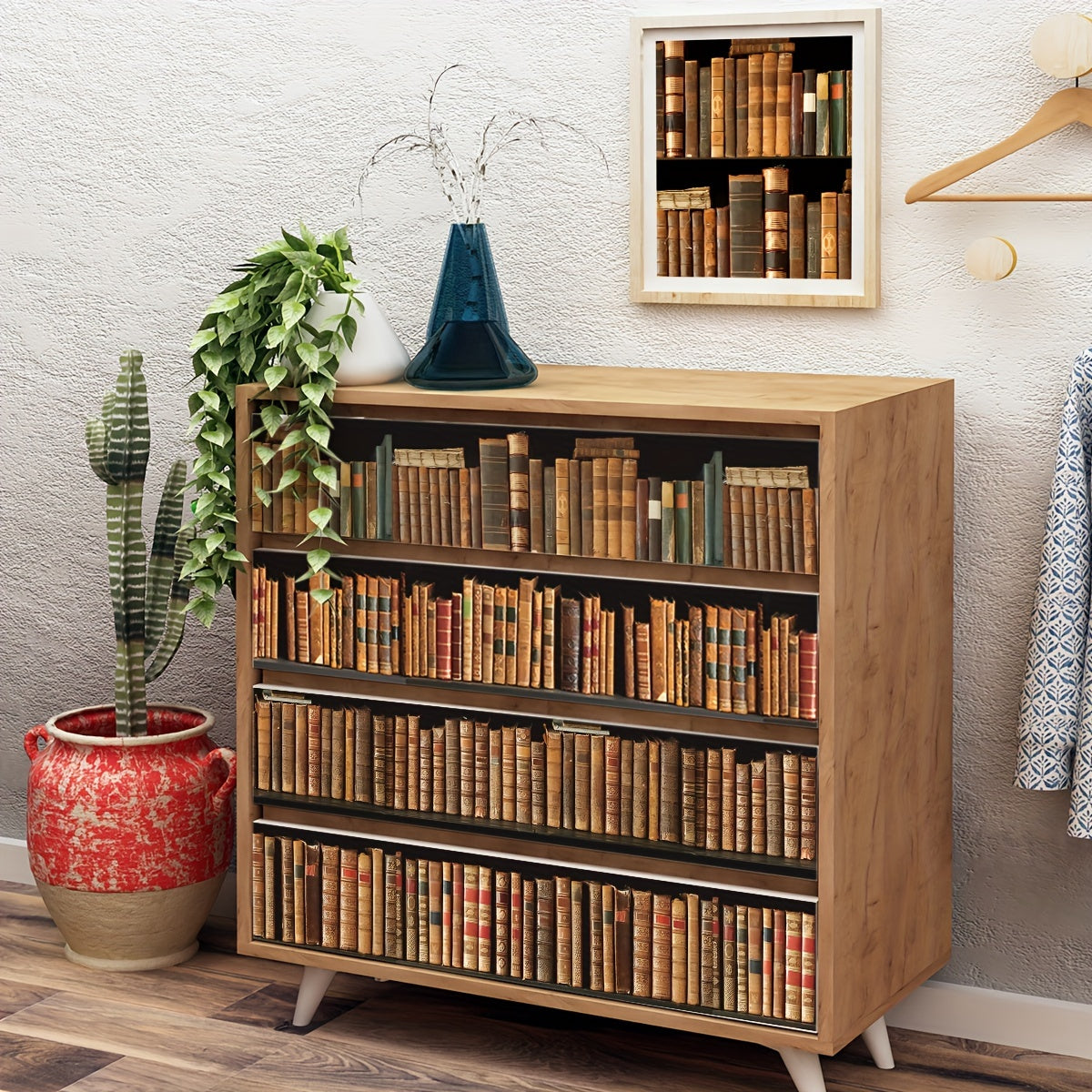 7pcs Bookshelf Staircase Stickers Drawer Stickers Self-adhesive Home Decoration