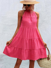 Ruched Sleeveless Dress Tiered Women's Clothing