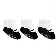 3 Pairs Baby Girls Ballet Shose Pattern Cotton Crew Socks
