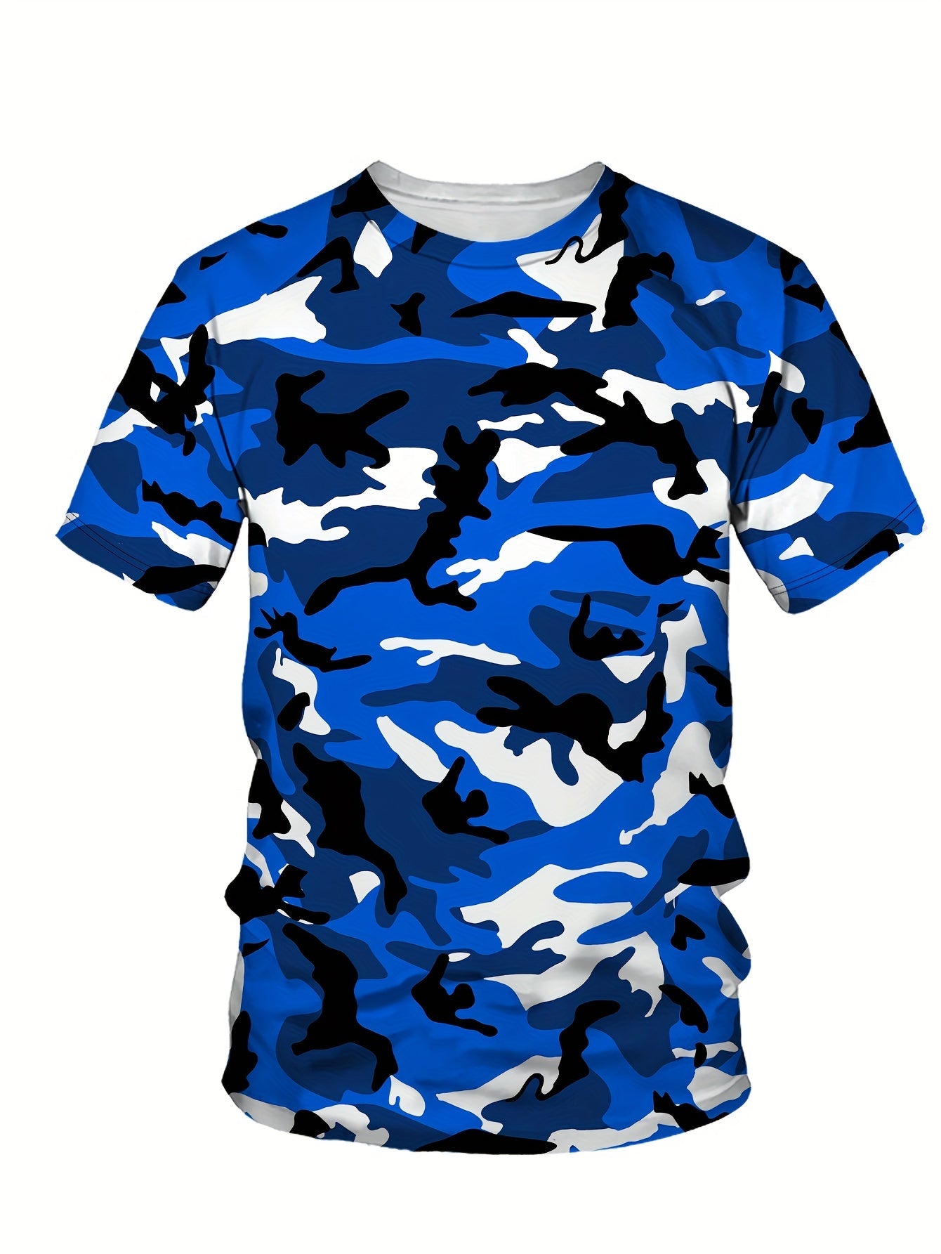 Camouflage Print Men's Graphic T-Shirt for Summer