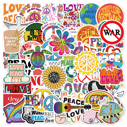 50-100pcs World Peace Cartoon Phone Case Stickers Waterproof DIY Stickers