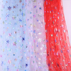 Christmas Snowflake Sheer Tulle Fabric Yard DIY Winter Wonderland Party