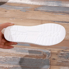 Women's Solid Canvas Shoes Lightweight Lace Up Anti skid Loafers