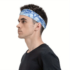 Men's Tie Dye Headband Breathable Polyester Spandex Adjustable Fit