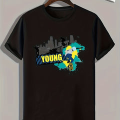 Skateboarding Print Men's Graphic Tee Casual Summer T-shirt