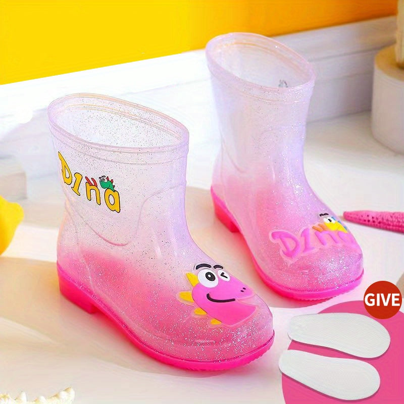 Kids Cartoon Dinosaur Rain Boots - Waterproof Anti Skid Shoes