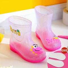 Kids Cartoon Dinosaur Rain Boots - Waterproof Anti Skid Shoes