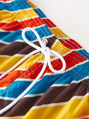 Colorful Diagonal Strip Swim Trunk Men s Swimwear