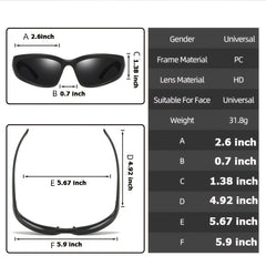 Y2K Wrap Around Sunglasses Vintage Boho UV400 Eye Protection