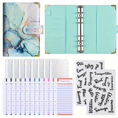 A6 Budget Binder with Envelopes Pink Purple Green Gray Red