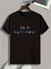Letter Pattern Print Men's Comfy Sports T-shirt