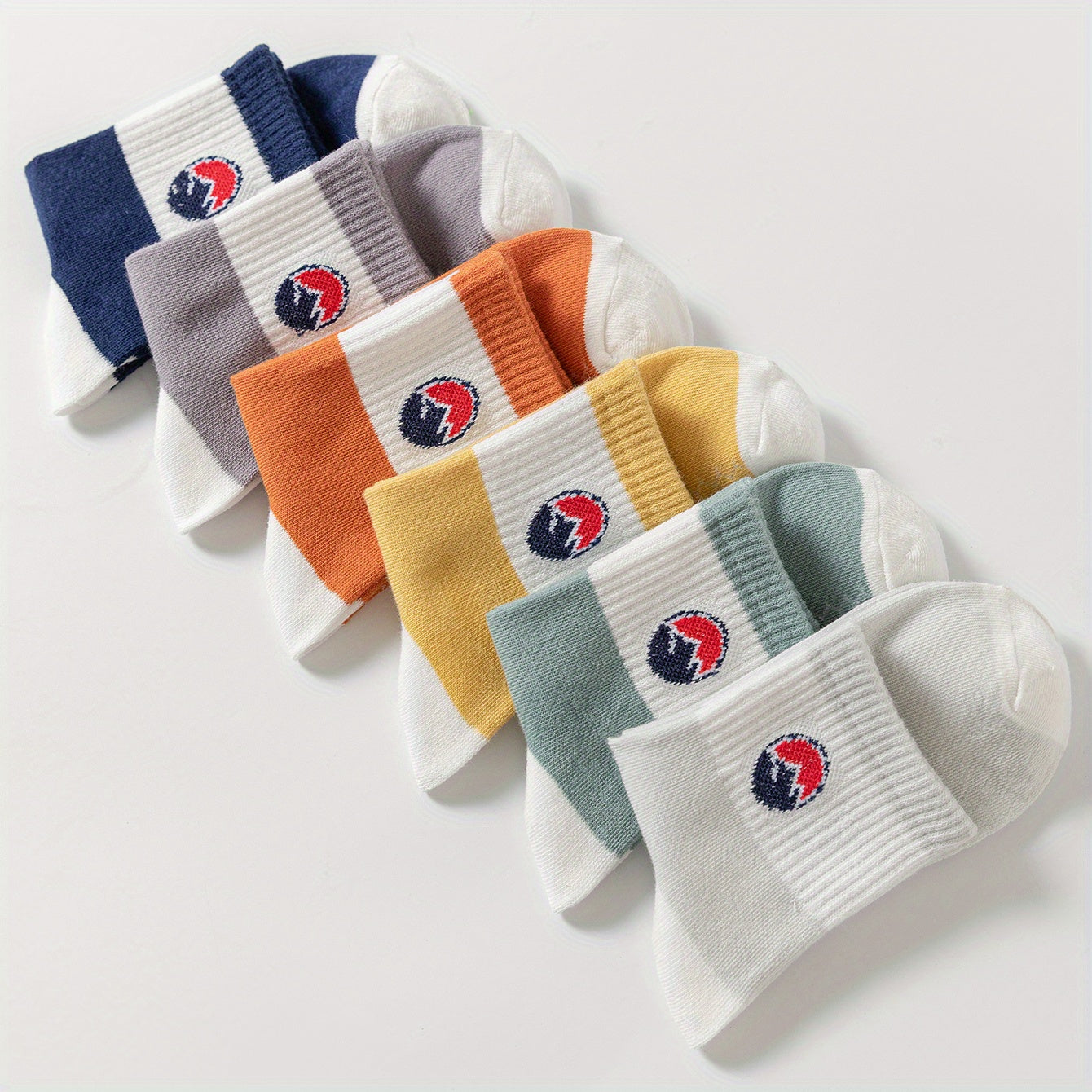 6 Pairs Sports Crew Socks Comfy & Breathable Women's Stockings