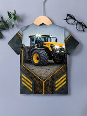 Boys' Tractor Graphic T Shirt 3D Print Stretchy Tee for Summer Fun