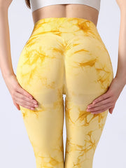 Tie Dye Seamless Yoga Leggings High Waist Fitness Sports Pants