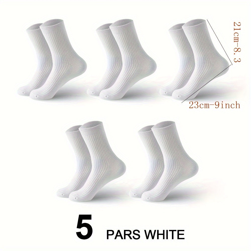 5 Pairs Men's Ankle Socks Breathable Solid Striped Casual Fitness Travel