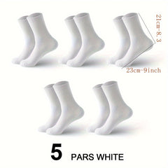 5 Pairs Men's Ankle Socks Breathable Solid Striped Casual Fitness Travel