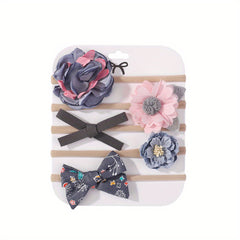 5 Piece Baby Girl Headbands Set Floral Bowknot Hair Accessories