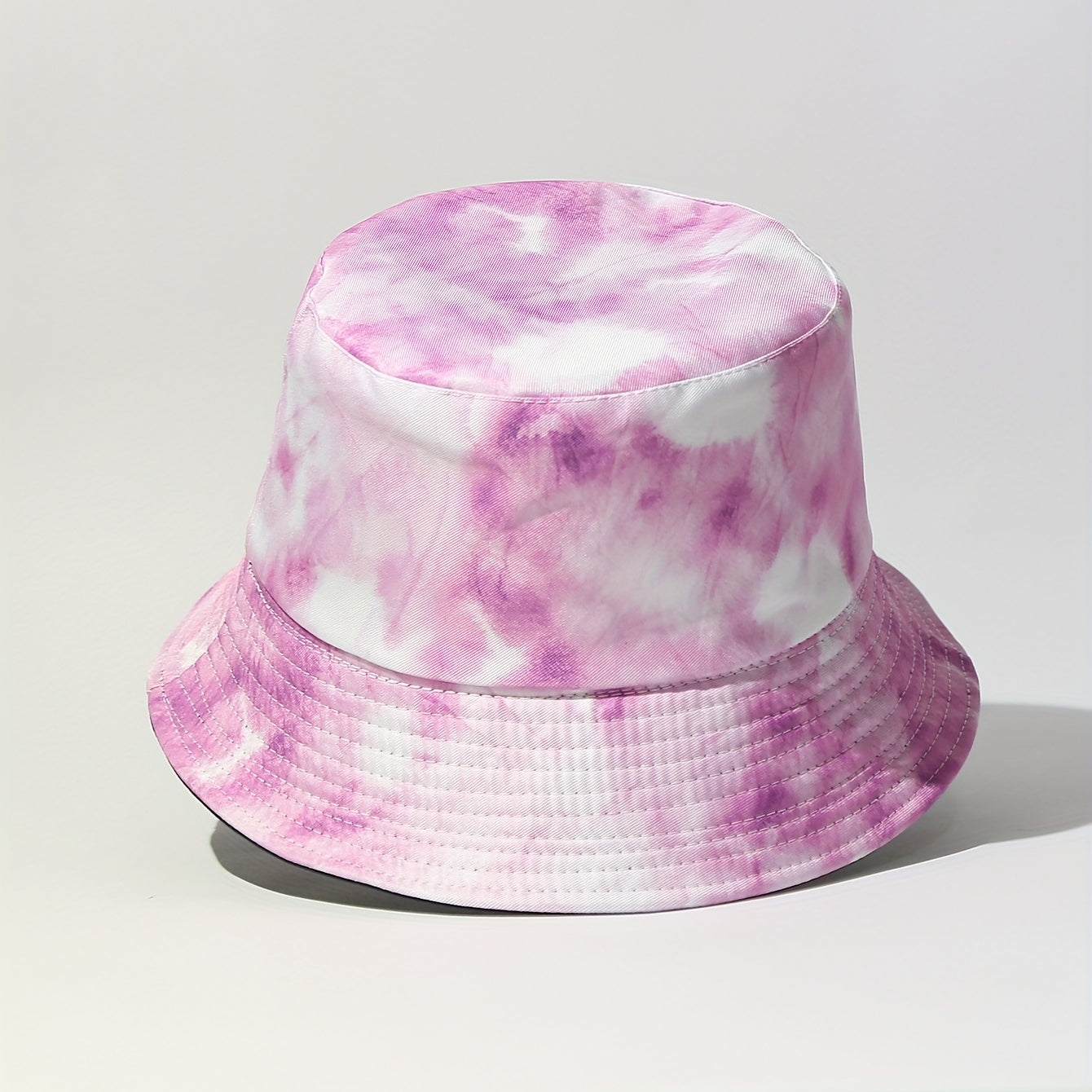 Purple Tie Dye Bucket Hat Casual Basin Hat Lightweight Sunscreen Fisherman Cap