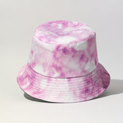 Purple Tie Dye Bucket Hat Casual Basin Hat Lightweight Sunscreen Fisherman Cap