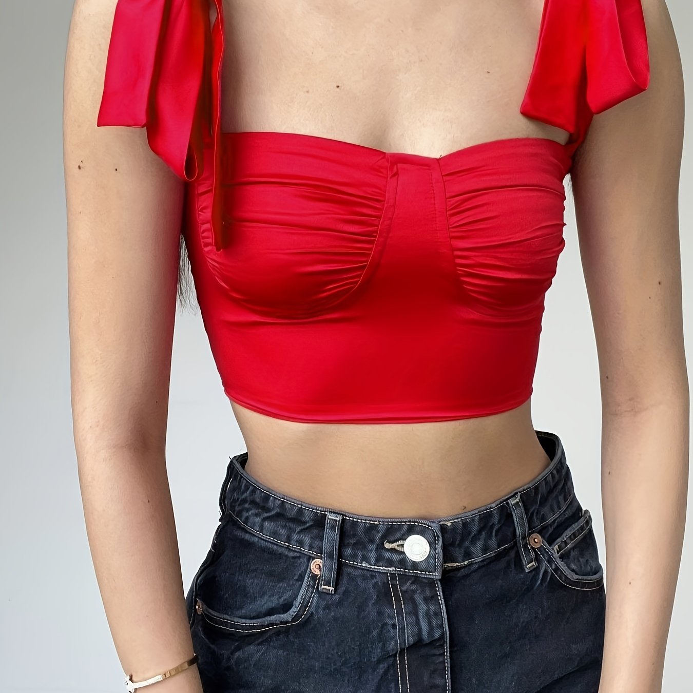 Knotted Cropped Tank Top Casual Slim Low Cut Tank Top