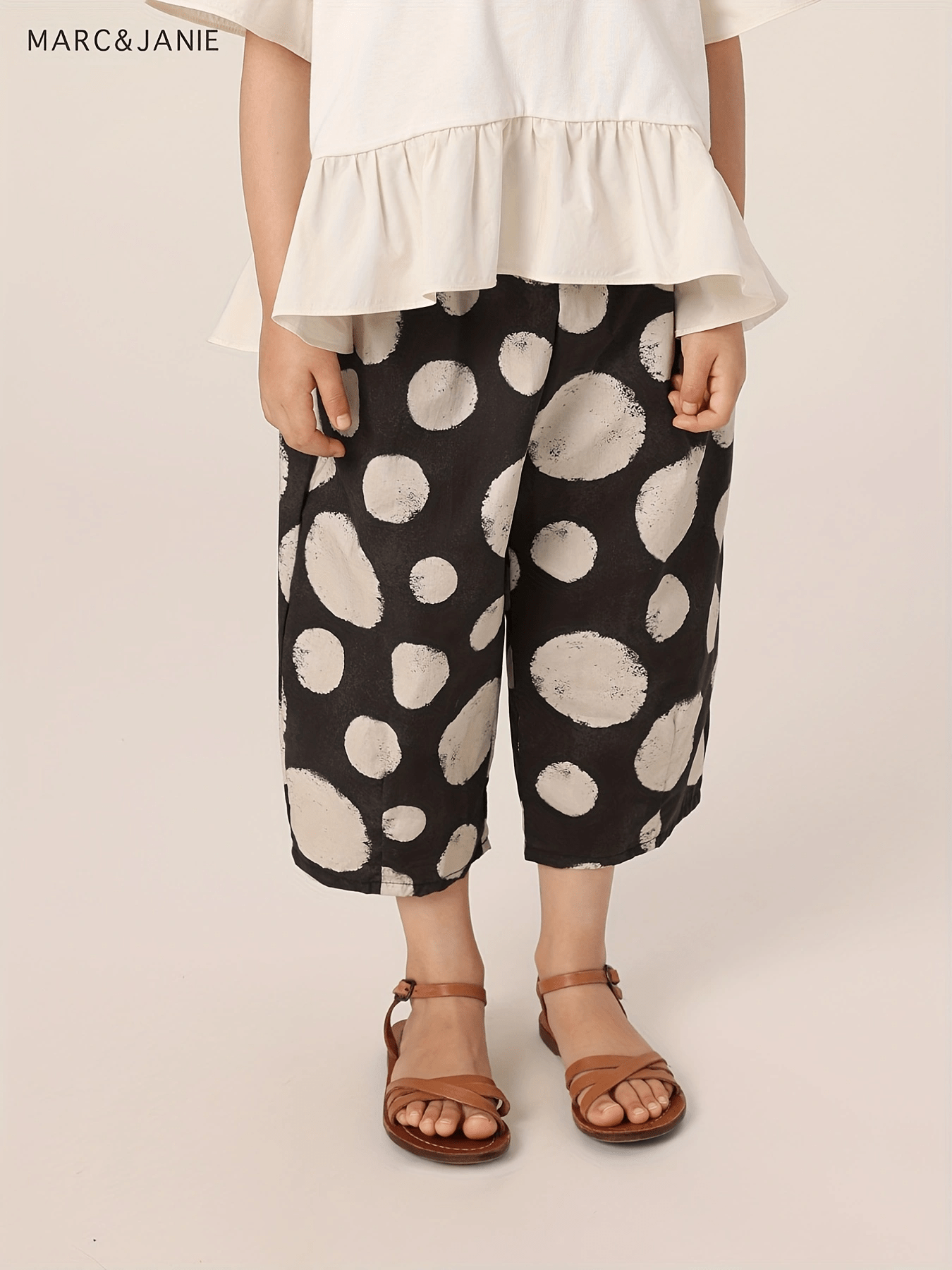 MARC&JANIE Girls Wide Leg Cropped Pants