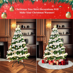 Faux Fur Christmas Tree Skirt for Merry Christmas Party Decorations