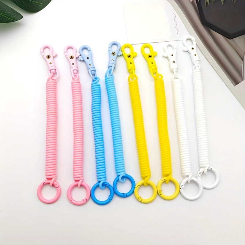 Kids Spring Keychain Retractable Safety Rope Decorative Accessory