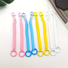 Kids Spring Keychain Retractable Safety Rope Decorative Accessory