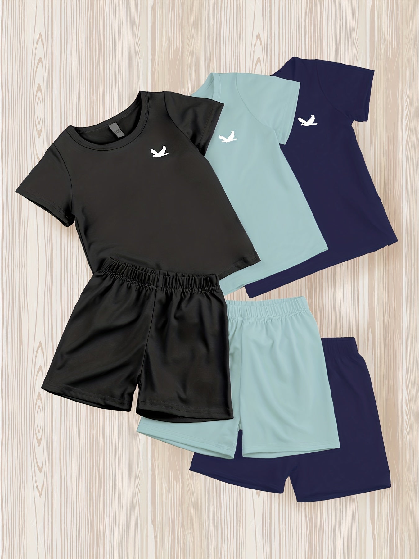 3 Boys Pigeon Outfit Shorts & T shirt Short Sleeves Crew Neck Casual Summer Kids