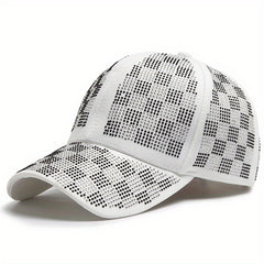 Plaid Baseball Cap Solid Cotton Dad Hat Adjustable Sun Hats