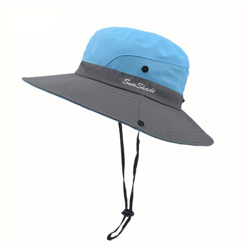 Foldable Sun Hat for Women with UV Protection and Ponytail Hole