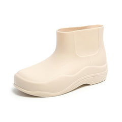 Women's Solid Non-slip Chunky Rain Boots - Waterproof Short Boots