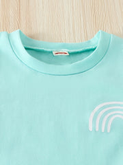 2pcs Baby Boys Rainbow T shirt & Shorts Set