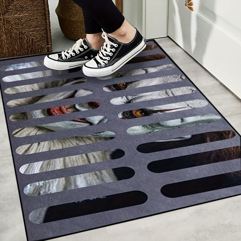Scary Clown Pattern Floor Mat Non Slip Indoor Carpet Decor