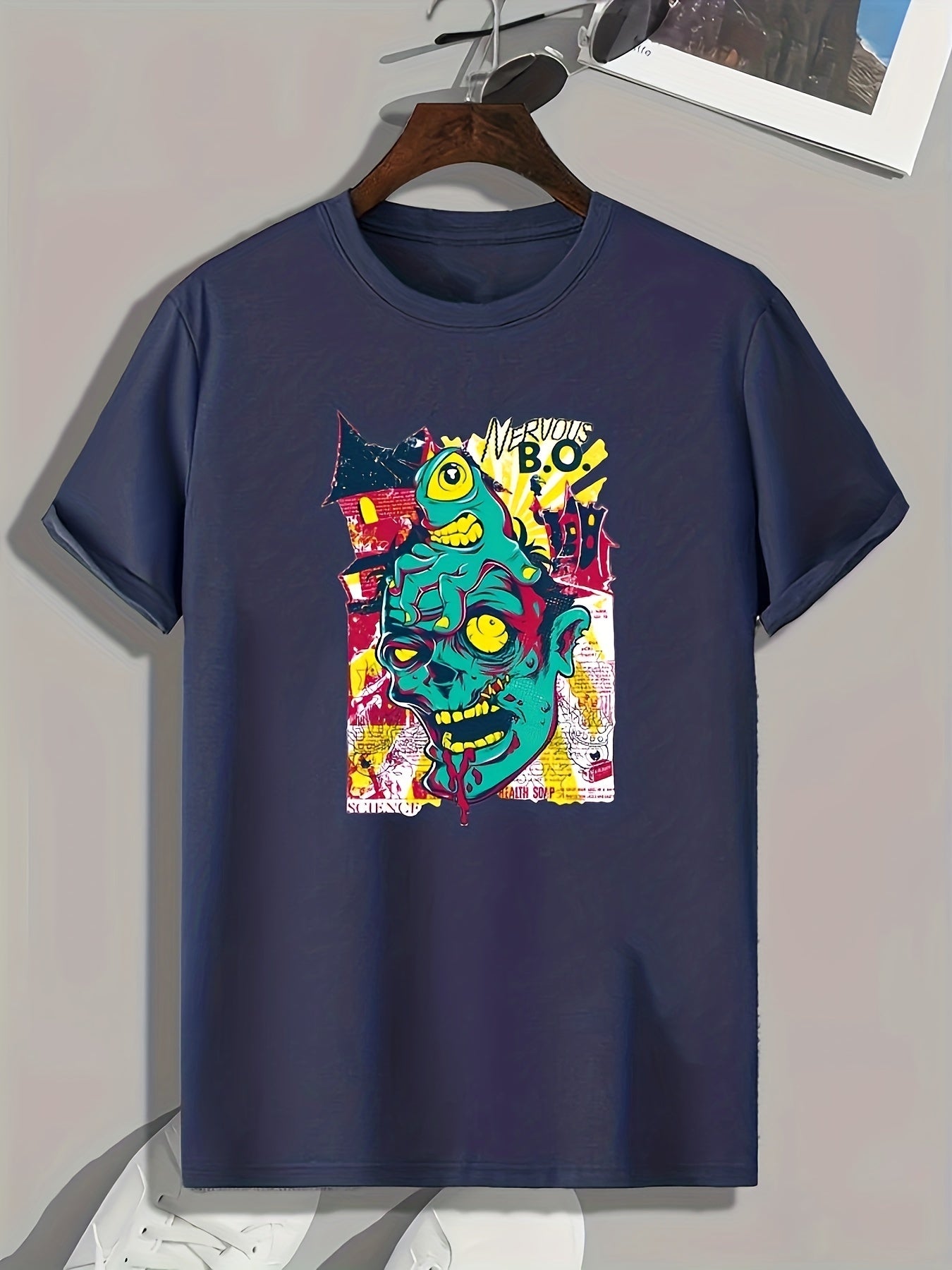 Monster Print Men's GraphicT-shirt Casual Comfy Tees For Summer