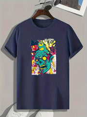 Monster Print Men's GraphicT-shirt Casual Comfy Tees For Summer