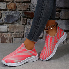 Women's Striped Breathable Sports Shoes Lightweight Travel Shoes