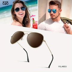 EYEOJO Pilot Sunglasses Metal Frame UV400 Polarized