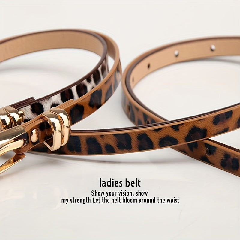 Thin Golden Buckle Belt For Dresses Pants