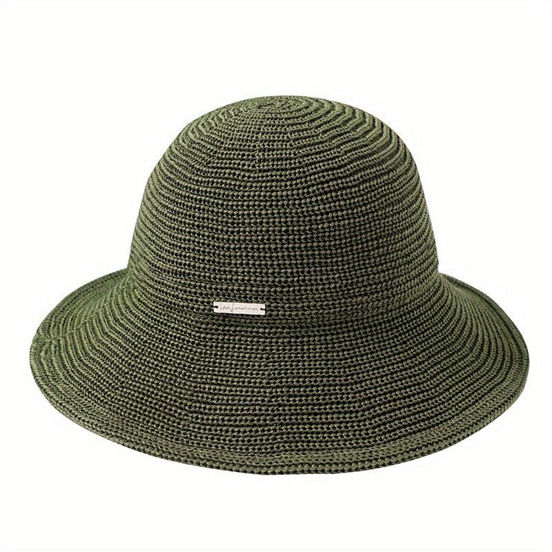 Women Casual Bucket Hat Solid Fisherman Hat Wide Brim Outdoor Hat For Women