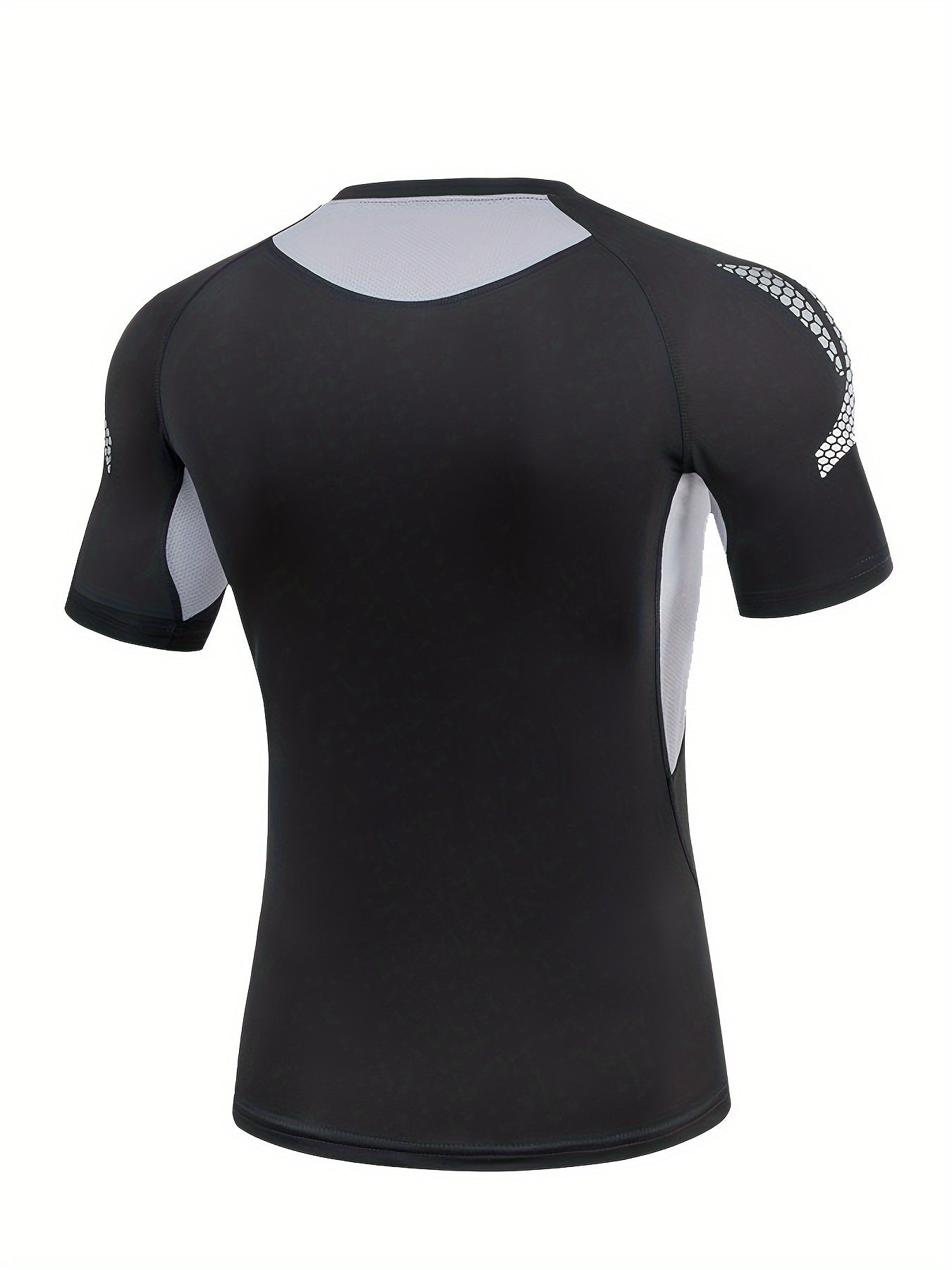 Men's Compression Shirt High Stretch Short Sleeve Top for Outdoor Fitness