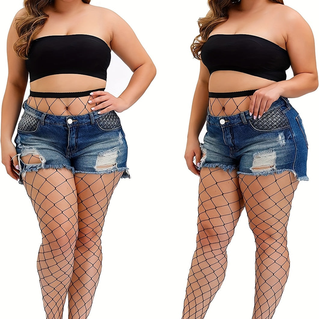 Sexy Stockings Women's Plus Argyle Patterned Fishnet Tights