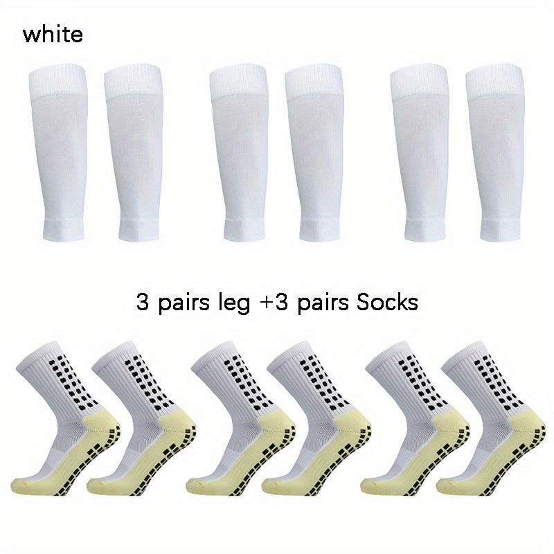 6 Pairs Sports Soccer Socks Breathable Sweat Absorbing Leg Cover