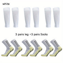 6 Pairs Sports Soccer Socks Breathable Sweat Absorbing Leg Cover