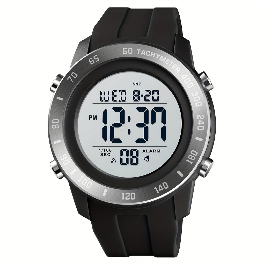 LED Light Up Electronic Watch Silicone Band Waterproof Sports Watch