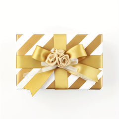 Golden Striped Polka Dot Gift Wrapping Tissue Paper Background