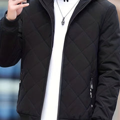 Men's Fleece Hooded Coat Zipper Pockets Jacket