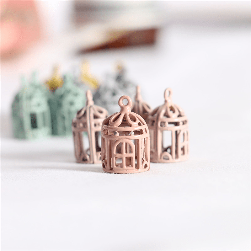 5 Mini Metal Birdcages for 1/12 Dollhouses DIY Scenes Collectible Gift