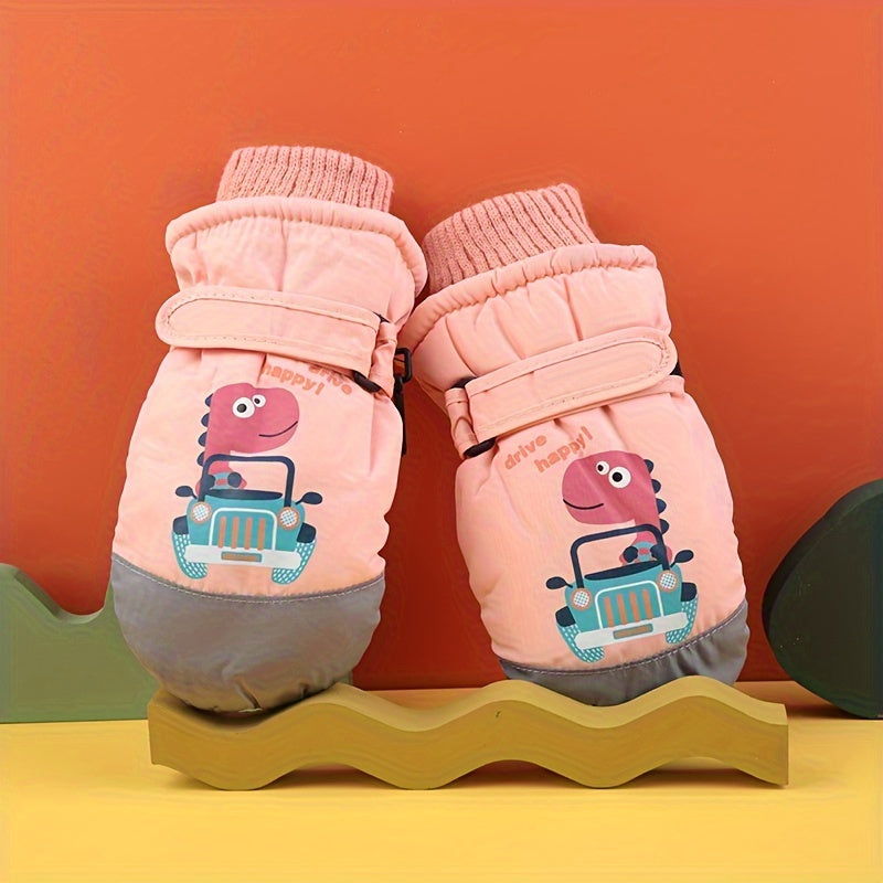 Winter Kids Skiing Finger Gloves Thick Warm Cartoon Gloves
