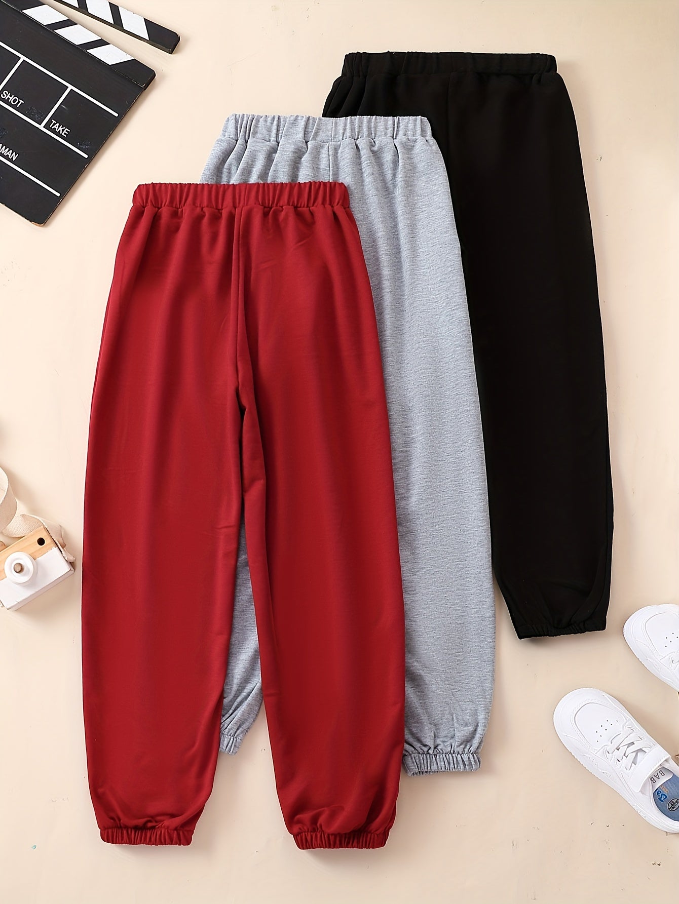 3pcs Girls California Graphic Sweatpants Jogger Set